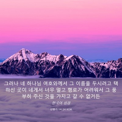 Picture 03 - 신명기 14:24 KOR - 그러나 네 하나님 여호와께서 그 - Bible Verse Picture