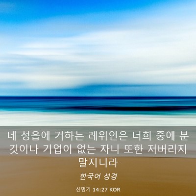 Picture 03 - 신명기 14:27 KOR - 네 성읍에 거하는 레위인은 너희 - Bible Verse Picture