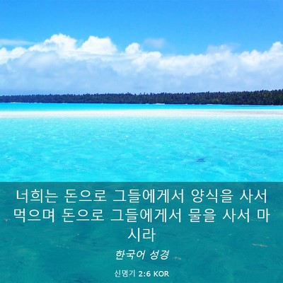 Picture 03 - 신명기 2:6 KOR - 너희는 돈으로 그들에게서 양식을 - Bible Verse Picture