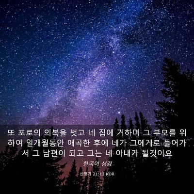 Picture 03 - 신명기 21:13 KOR - 또 포로의 의복을 벗고 네 집에 - Bible Verse Picture
