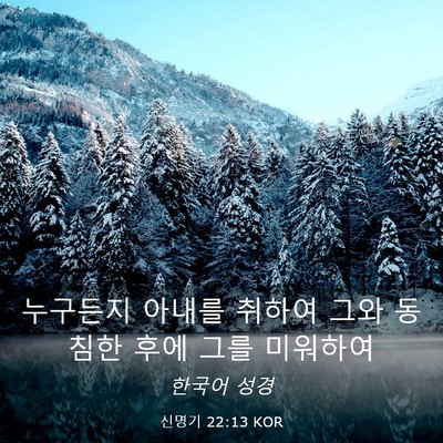 Picture 03 - 신명기 22:13 KOR - 누구든지 아내를 취하여 그와 동침한 - Bible Verse Picture