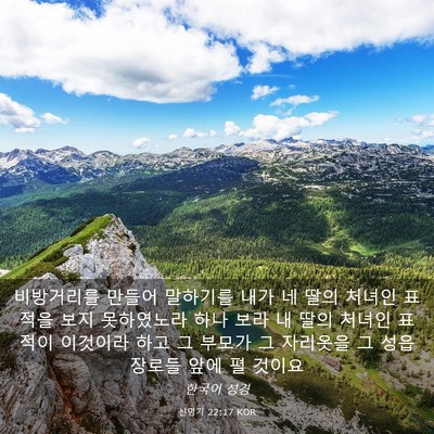 Picture 03 - 신명기 22:17 KOR - 비방거리를 만들어 말하기를 내가 네 - Bible Verse Picture