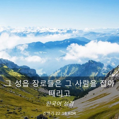 Picture 03 - 신명기 22:18 KOR - 그 성읍 장로들은 그 사람을 잡아 - Bible Verse Picture