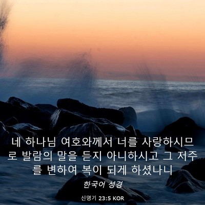 Picture 03 - 신명기 23:5 KOR - 네 하나님 여호와께서 너를 - Bible Verse Picture