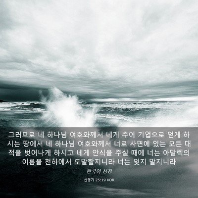 Picture 03 - 신명기 25:19 KOR - 그러므로 네 하나님 여호와께서 네게 - Bible Verse Picture