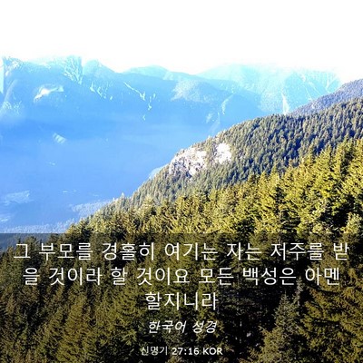 Picture 03 - 신명기 27:16 KOR - 그 부모를 경홀히 여기는 자는 - Bible Verse Picture