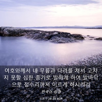 Picture 03 - 신명기 28:35 KOR - 여호와께서 네 무릎과 다리를 쳐서 - Bible Verse Picture