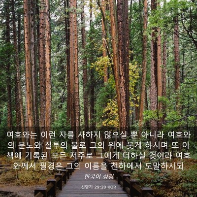 Picture 03 - 신명기 29:20 KOR - 여호와는 이런 자를 사하지 않으실 - Bible Verse Picture