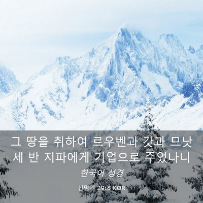 Picture 03 - 신명기 29:8 KOR - 그 땅을 취하여 르우벤과 갓과 - Bible Verse Picture