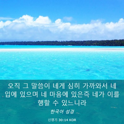 Picture 03 - 신명기 30:14 KOR - 오직 그 말씀이 네게 심히 가까와서 - Bible Verse Picture