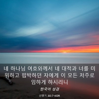 Picture 03 - 신명기 30:7 KOR - 네 하나님 여호와께서 네 대적과 - Bible Verse Picture