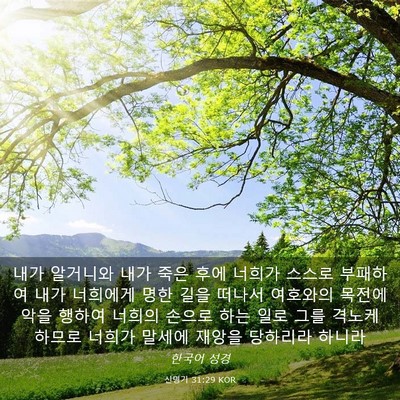 Picture 03 - 신명기 31:29 KOR - 내가 알거니와 내가 죽은 후에 - Bible Verse Picture