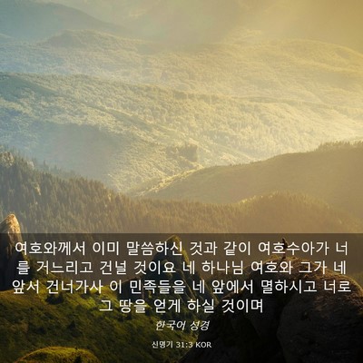 Picture 03 - 신명기 31:3 KOR - 여호와께서 이미 말씀하신 것과 같이 - Bible Verse Picture