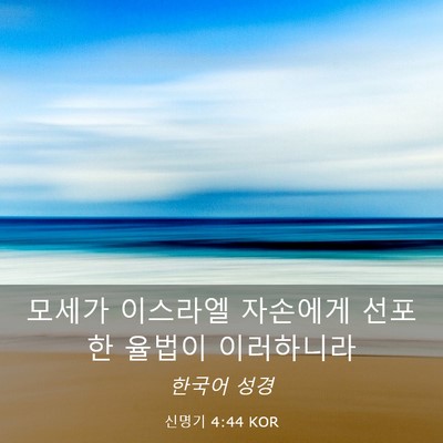 Picture 03 - 신명기 4:44 KOR - 모세가 이스라엘 자손에게 선포한 - Bible Verse Picture