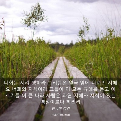 Picture 03 - 신명기 4:6 KOR - 너희는 지켜 행하라 그리함은 열국 - Bible Verse Picture
