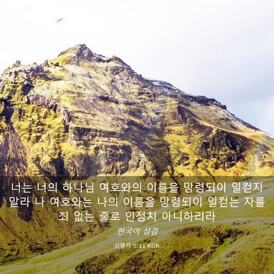 Picture 03 - 신명기 5:11 KOR - 너는 너의 하나님 여호와의 이름을 - Bible Verse Picture