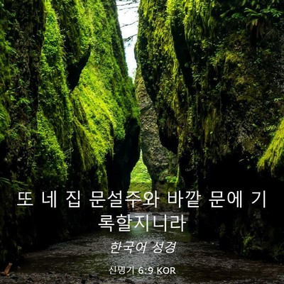 Picture 03 - 신명기 6:9 KOR - 또 네 집 문설주와 바깥 문에 - Bible Verse Picture