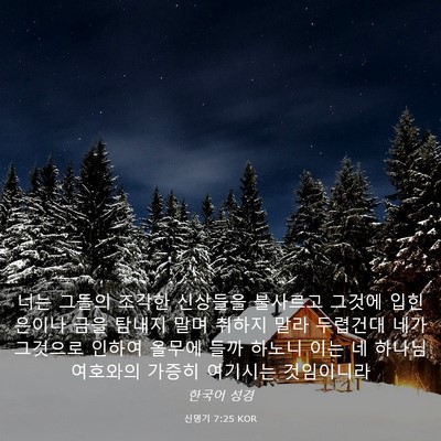 Picture 03 - 신명기 7:25 KOR - 너는 그들의 조각한 신상들을 - Bible Verse Picture