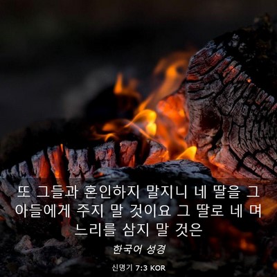 Picture 03 - 신명기 7:3 KOR - 또 그들과 혼인하지 말지니 네 딸을 - Bible Verse Picture