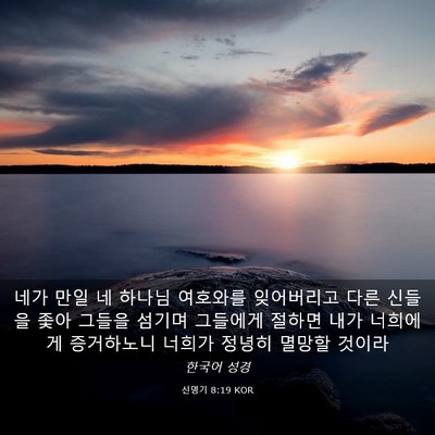 Picture 03 - 신명기 8:19 KOR - 네가 만일 네 하나님 여호와를 - Bible Verse Picture