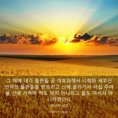 Picture 03 - 신명기 9:9 KOR - 그 때에 내가 돌판들 곧 여호와께서 - Bible Verse Picture