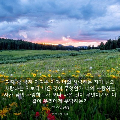 Picture 03 - 아가 5:9 KOR - 여자 중 극히 어여쁜 자야 너의 - Bible Verse Picture