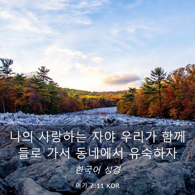 Picture 03 - 아가 7:11 KOR - 나의 사랑하는 자야 우리가 함께 - Bible Verse Picture