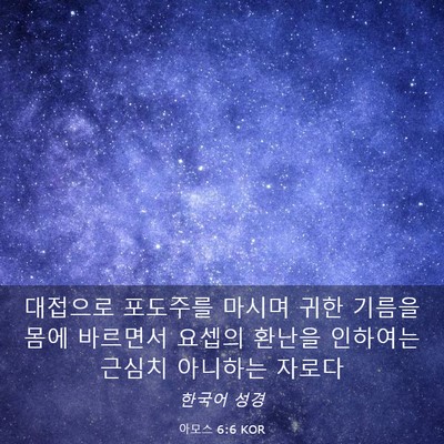 Picture 03 - 아모스 6:6 KOR - 대접으로 포도주를 마시며 귀한 - Bible Verse Picture