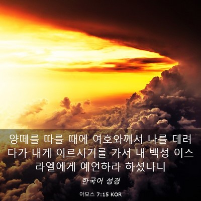 Picture 03 - 아모스 7:15 KOR - 양떼를 따를 때에 여호와께서 나를 - Bible Verse Picture