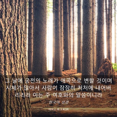 Picture 03 - 아모스 8:3 KOR - 그 날에 궁전의 노래가 애곡으로 - Bible Verse Picture