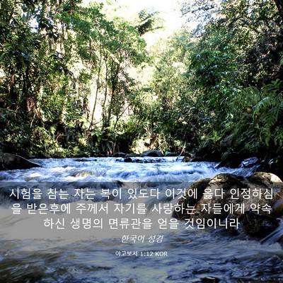 Picture 03 - 야고보서 1:12 KOR - 시험을 참는 자는 복이 있도다 - Bible Verse Picture