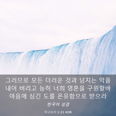 Picture 03 - 야고보서 1:21 KOR - 그러므로 모든 더러운 것과 넘치는 - Bible Verse Picture
