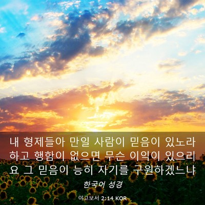 Picture 03 - 야고보서 2:14 KOR - 내 형제들아 만일 사람이 믿음이 - Bible Verse Picture