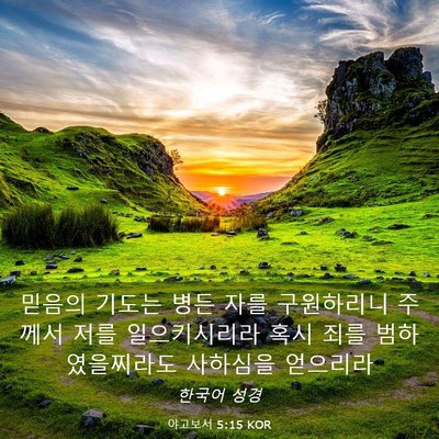 Picture 03 - 야고보서 5:15 KOR - 믿음의 기도는 병든 자를 구원하리니 - Bible Verse Picture