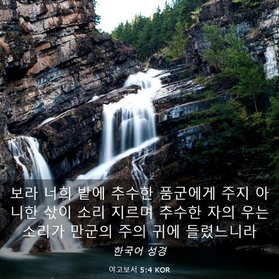 Picture 03 - 야고보서 5:4 KOR - 보라 너희 밭에 추수한 품군에게 - Bible Verse Picture
