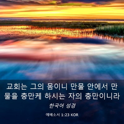 Picture 03 - 에베소서 1:23 KOR - 교회는 그의 몸이니 만물 안에서 - Bible Verse Picture