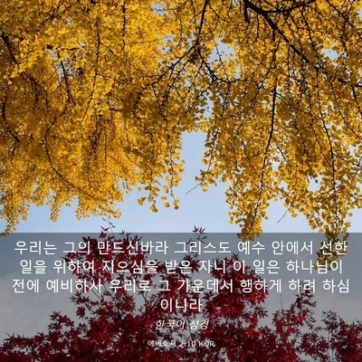 Picture 03 - 에베소서 2:10 KOR - 우리는 그의 만드신바라 그리스도 - Bible Verse Picture