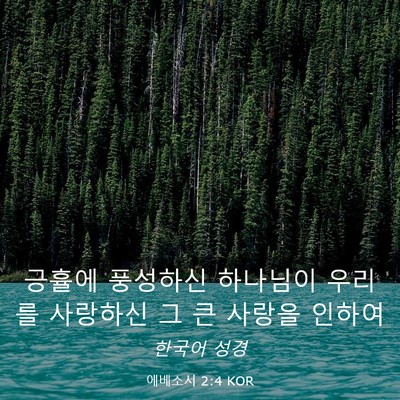 Picture 03 - 에베소서 2:4 KOR - 긍휼에 풍성하신 하나님이 우리를 - Bible Verse Picture