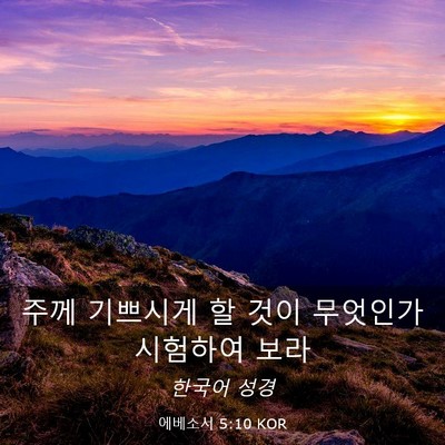 Picture 03 - 에베소서 5:10 KOR - 주께 기쁘시게 할 것이 무엇인가 - Bible Verse Picture