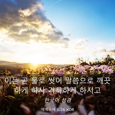 Picture 03 - 에베소서 5:26 KOR - 이는 곧 물로 씻어 말씀으로 - Bible Verse Picture