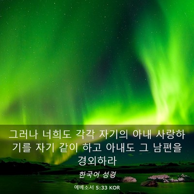 Picture 03 - 에베소서 5:33 KOR - 그러나 너희도 각각 자기의 아내 - Bible Verse Picture