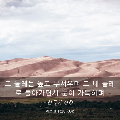 Picture 03 - 에스겔 1:18 KOR - 그 둘레는 높고 무서우며 그 네 - Bible Verse Picture
