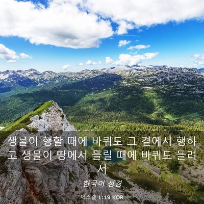 Picture 03 - 에스겔 1:19 KOR - 생물이 행할 때에 바퀴도 그 곁에서 - Bible Verse Picture
