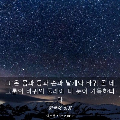 Picture 03 - 에스겔 10:12 KOR - 그 온 몸과 등과 손과 날개와 바퀴 곧 - Bible Verse Picture