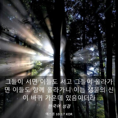 Picture 03 - 에스겔 10:17 KOR - 그들이 서면 이들도 서고 그들이 - Bible Verse Picture