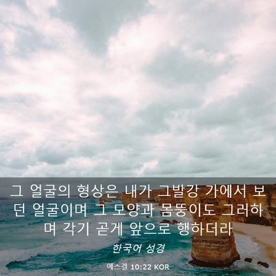 Picture 03 - 에스겔 10:22 KOR - 그 얼굴의 형상은 내가 그발강 - Bible Verse Picture