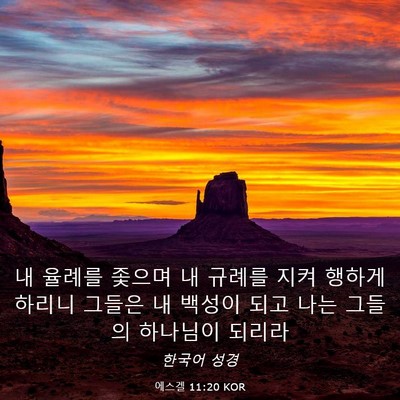 Picture 03 - 에스겔 11:20 KOR - 내 율례를 좇으며 내 규례를 지켜 - Bible Verse Picture