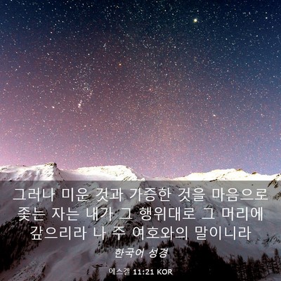 Picture 03 - 에스겔 11:21 KOR - 그러나 미운 것과 가증한 것을 - Bible Verse Picture