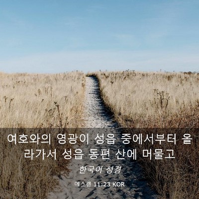 Picture 03 - 에스겔 11:23 KOR - 여호와의 영광이 성읍 중에서부터 - Bible Verse Picture