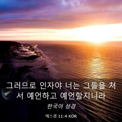 Picture 03 - 에스겔 11:4 KOR - 그러므로 인자야 너는 그들을 쳐서 - Bible Verse Picture